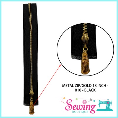 ZIP - GOLD METAL ZIP (010)